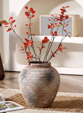 中古风白色陶瓷花瓶大号高级感客厅插花水培轻奢艺术装饰品摆件