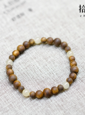 拾献·【静和 和田玉沉香手串】手链饰品