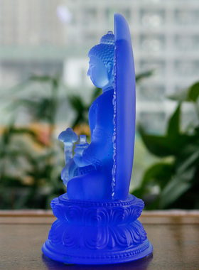 极速古法琉璃药师佛n七佛寺庙佛像药师光如来居家客厅供奉用品摆