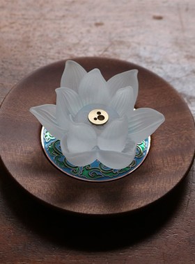 极速禅悦佛艺古法琉璃莲花t香插室内家居摆件禅意线香插香座香盘