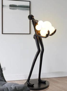 极速北欧创意人形艺术雕塑落地灯家居展J厅橱窗艺术品大型落地摆