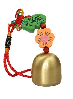 极速富贵鱼铜铃铜铜风铃六帝钱黑H色绳中国结铃铛挂件门饰