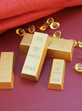 极速实心沙金仿真金条摆件金砖拍摄聚H宝盆配件客厅装饰品开业乔