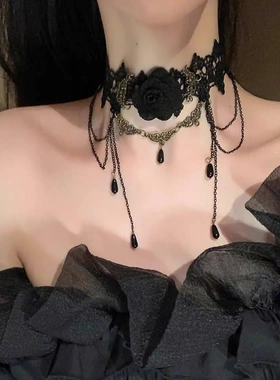 黑色蕾丝脖子配饰装饰项链女项圈