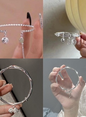 韩版幸运镂空六芒星开口手镯女五角星配饰玫瑰金手环气质时尚手链