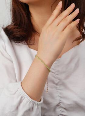 冰种橄榄石3mm极细显白手链
