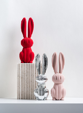 现货速发装饰数码兔摆件简约样板房间电视柜软装饰品儿童房创意