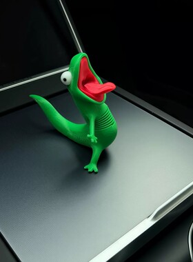创意 3D 打印咆哮蜥蜴玩偶卡通风搞怪发疯桌面小摆件趣味收藏手办