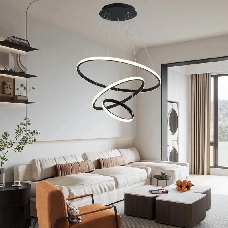 中山灯具led餐厅圆环吊灯现代简约客厅灯小餐桌吧台家用创意 - 图1