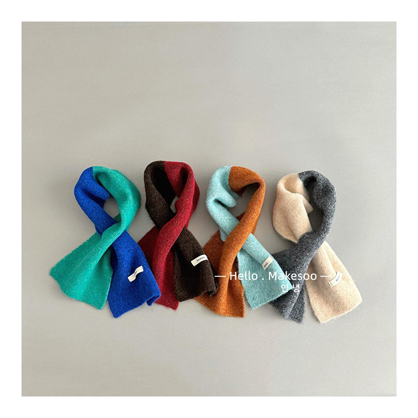 儿童围巾秋冬季洋气小标拼色保暖围脖男童女童宝宝冬天时尚脖套潮,淘宝优惠券,粉丝福利购,淘宝优惠卷