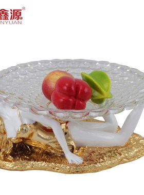 美女豹子果盘欧式水果盘电w镀创意家居用品酒店会所特色餐具