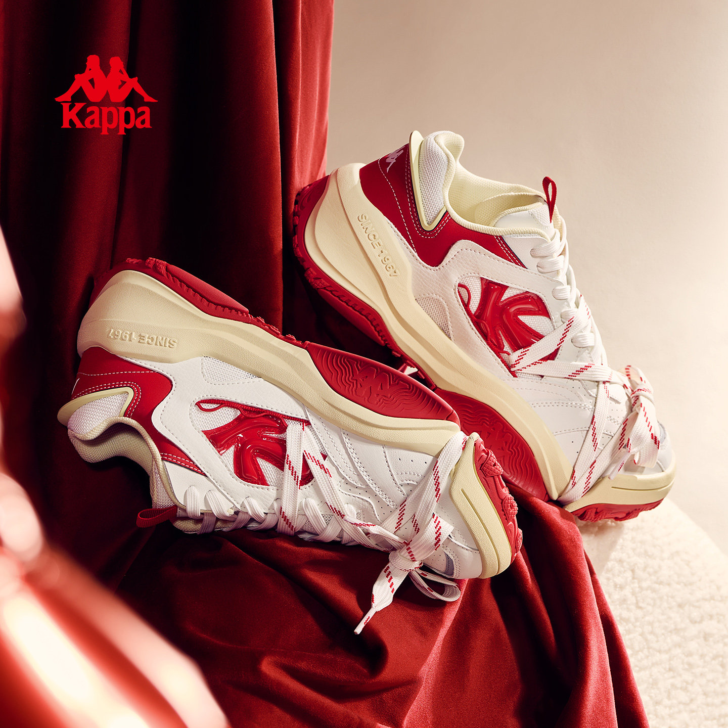 Kappa|方糖女鞋老爹鞋女款2026新款厚底小白鞋百搭休闲运动鞋子女,淘宝优惠券,粉丝福利购,淘宝优惠卷