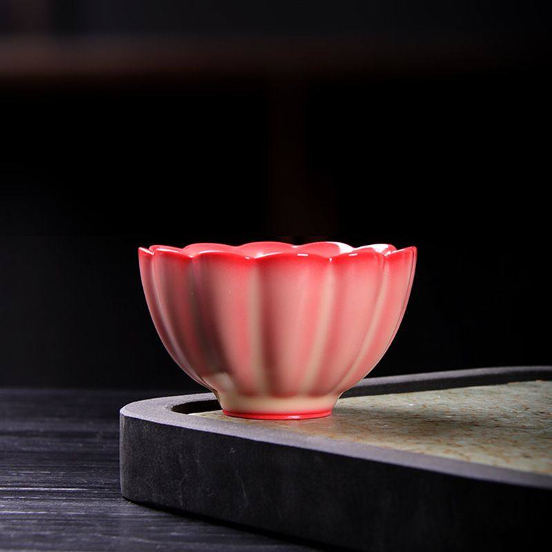 青瓷猪油冻花瓣主人杯泥视界李辉熠粉红可养复古中式红炉茶杯单盏,淘宝优惠券,粉丝福利购,淘宝优惠卷
