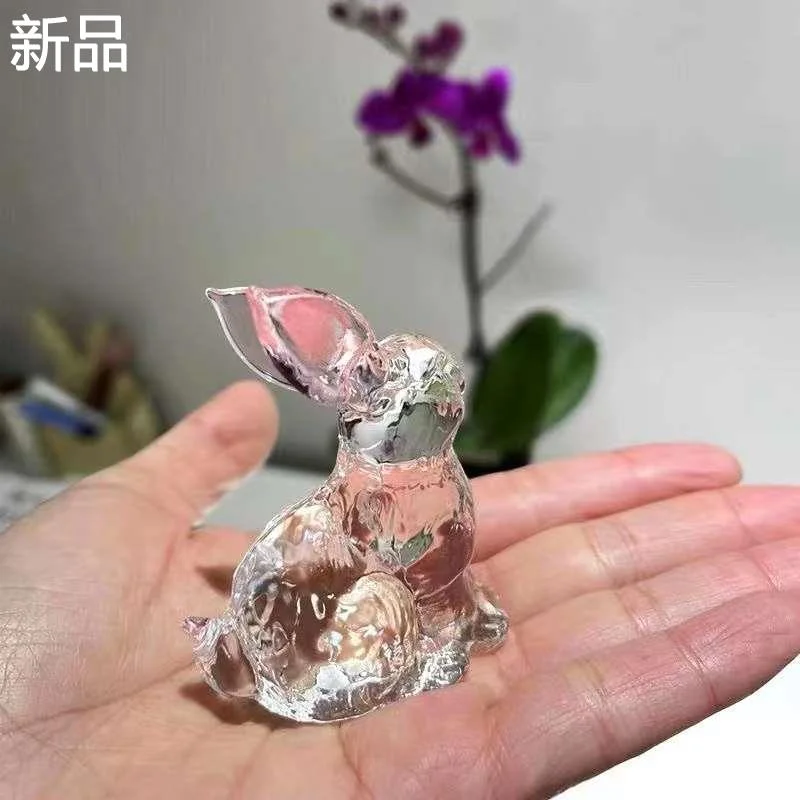 水晶可爱小兔子网红摆件家居饰品生茶礼物日宠兔年工新品