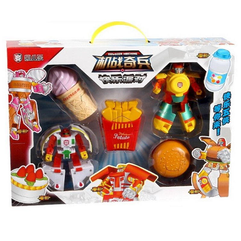 变形儿童玩具机战奇兵创意薯条男孩汉堡机器食物人新款总动员模型 - 图2