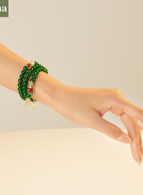 绿玛瑙手串多圈手链好运珠