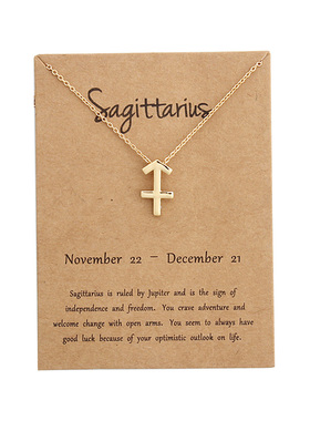 新品12 Constellation Pendant NecklacGe Zodiac Sign Necklace