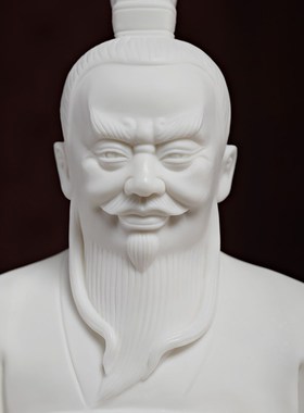 迎财神中式陶瓷《商圣 财神范蠡》人物白瓷摆件客厅玄关酒柜装饰