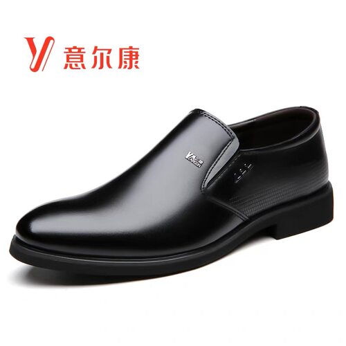 意尔康皮鞋男款春季男士正装商务真皮透气内增高百搭上班西装男鞋 - 图2