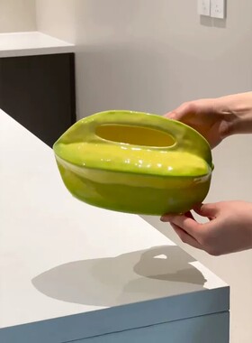 陶瓷杨桃纸巾盒客厅餐桌收纳摆件