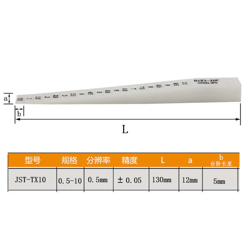 塑料梯形塞尺0.5-10亚克力5020尼龙台阶塞尺JST-TX10 - 图3