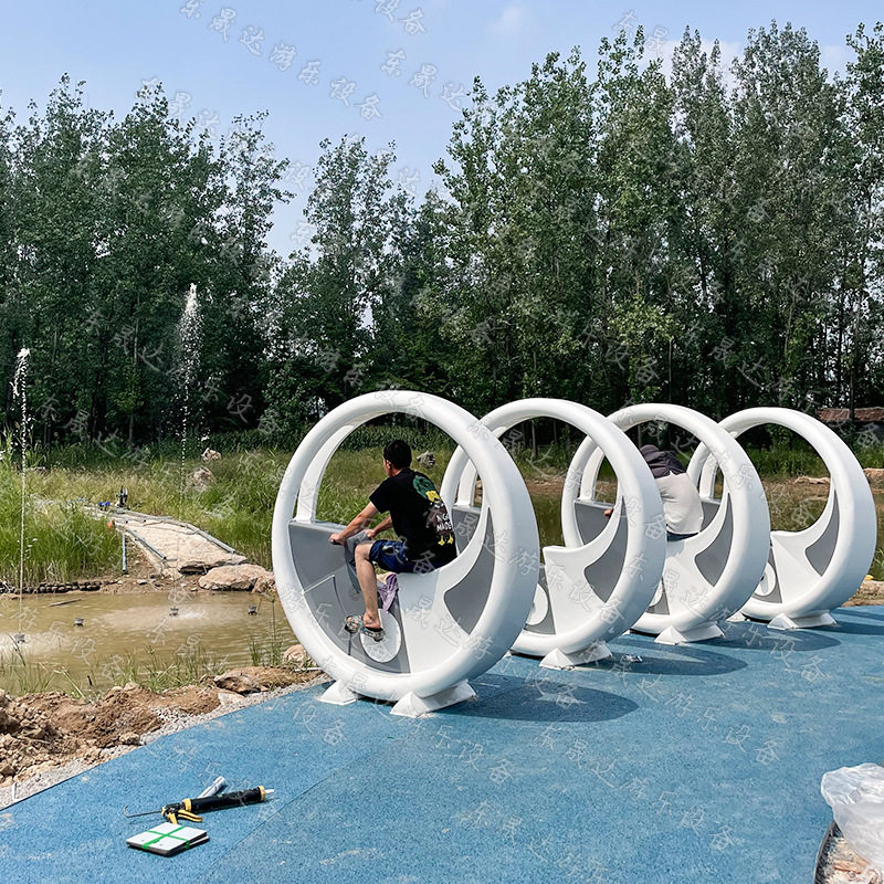 Park Plaza Stainless Steel Luminous Bike Night Tour Cultural Tourism Interactive Water Spray Bike Large Amusement Facility