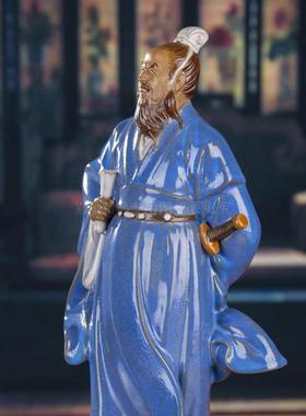 中式古典人物雕塑石湾公仔 三国枭雄曹操 客厅家居装饰陶瓷工艺品