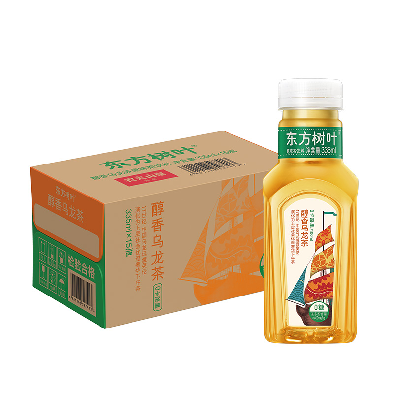 农夫山泉东方树叶茶饮料335ml*15瓶0糖0卡茉莉乌龙茶饮料整箱批发