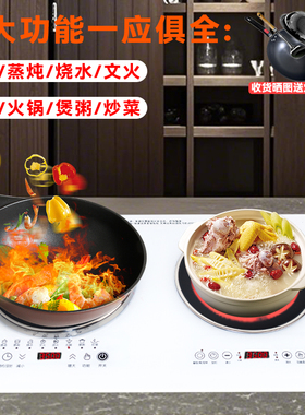 欧意凹面双灶一电一陶电磁炉