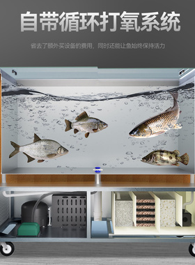荣事达养鱼冰箱鱼缸商用饭店海鲜过滤制氧一体机卧式展示柜制冷机
