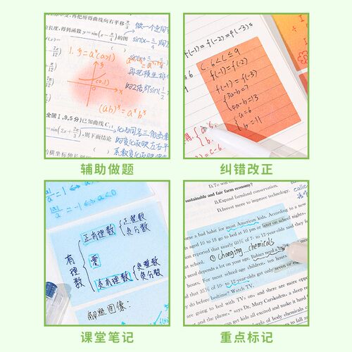 多巴胺可抽拉式便利贴珠光爆闪透明材质学生用考试记事贴纸高颜值 - 图2