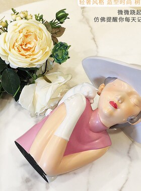 极速北欧捧花可爱少女孩轻奢摆件客厅电视柜O软装饰品搬家乔迁新