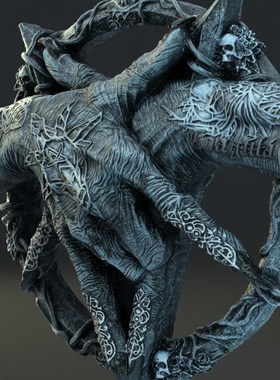 极速Demon Hand Sheep Horn Pendant Resin Product NatWive Amer