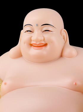 极速笑佛弥勒f佛菩萨摆件汉白玉黄玉镶金大肚佛招财家用客厅店铺