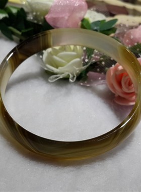 极速天然冰d种玻璃种翡翠黄翡色缠丝巴西玉髓 特色 手镯 护手 手