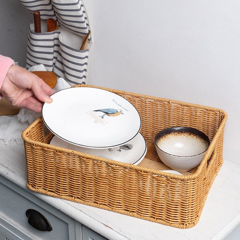 极速仿藤编茶几h收纳筐客厅电视柜抽屉整理篮桌面零食化妆品收纳,淘宝优惠券,粉丝福利购,淘宝优惠卷