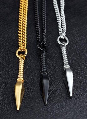 极速Mens Cool Titanium Svteel Spearhead Long Necklace Hip H