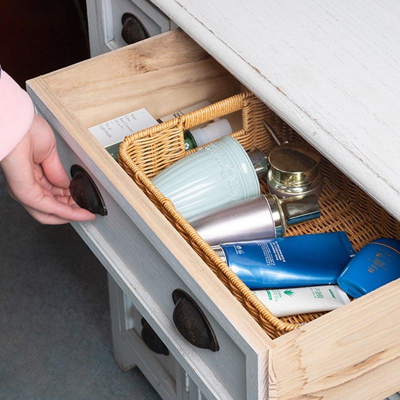 极速仿藤编茶几h收纳筐客厅电视柜抽屉整理篮桌面零食化妆品收纳,淘宝优惠券,粉丝福利购,淘宝优惠卷