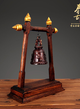 极速泰国木质特色工艺品铃铛摆件东南亚会所酒店桌面复Z古装饰品