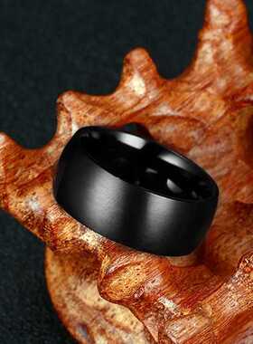 极速Meaeguet Fashion Mens Black TitanIium Ring Matte Finish