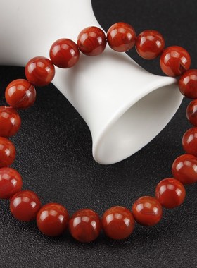 极速四川凉山柿子红南红玛瑙情侣B手串手链女士手串佛珠火焰纹满
