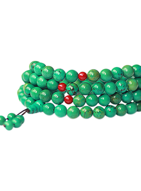 极速绿松石手串j108颗佛珠手链男女配饰民族风毛衣链项链长款百搭