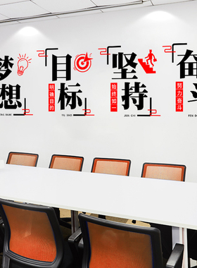 新品团队励志墙贴纸公司企u业文化墙办公室装饰品文字标语贴画墙