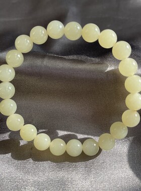 极速天然黄口和田玉圆珠手链 约8mm 油Q润颜色好 T457