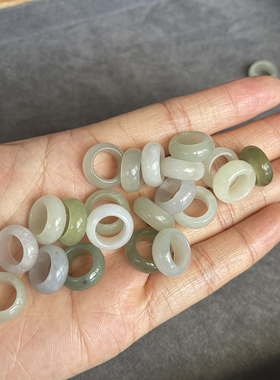 极速天然和田玉跑环配饰p文玩手持手串手捻跑圈手链串珠diy戒指 T