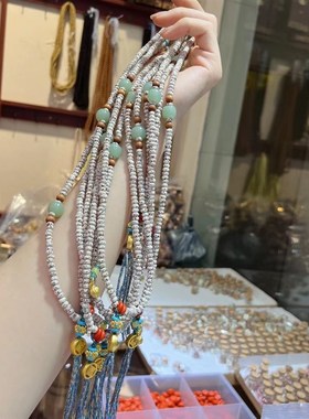 极速天然星月菩提子项链q手链两用款 搭配老山檀古法金 流苏款 TY