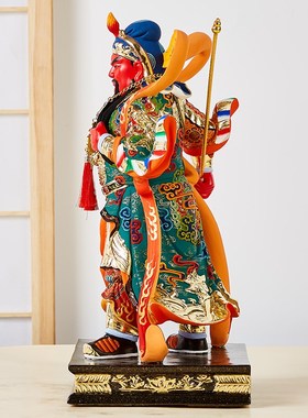 极速关公神像新款樟木雕武圣关羽武财神横刀关二爷U财神爷招财摆