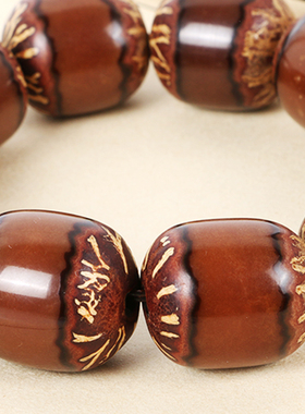 极速高密润泽自h然风化菩提根大颗桶珠素珠手串男文玩菩提手链原