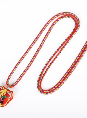 极速手工刺绣端午节香囊葫芦虎头平安锁福L包儿童五彩线绳项链手