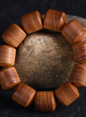 极速玄同正宗太行崖柏p黑油手串陈化老料高油素珠转运珠竹节珠枣